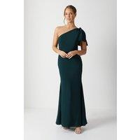 Coast Women's Honoured Bow One Shoulder Maxi Bridesmaid Dress in Emerald | Size: 16