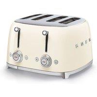 Smeg TSF03CRUK Retro 50s Style 4 Extra Wide Slice Toaster In Cream | Size: A