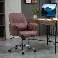 VINSETTO Swivel Computer Office Chair Mid Back Desk Chair Home Study Bedroom in Red