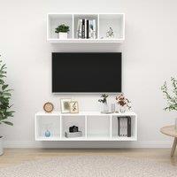Berkfield Home 2 Piece TV Cabinet Set White Engineered Wood