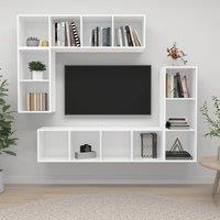 Berkfield Home 4 Piece TV Cabinet Set White Engineered Wood