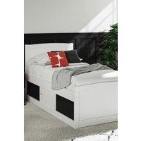 Time4sleep Maxistore 3 Door Black Wooden Storage Single Bed Frame in White