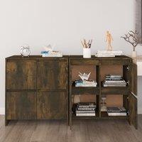 Berkfield Home Sideboards 2 pcs Smoked Oak 70x41x75 cm Engineered Wood in Brown | Size: 70 x 41 x 75 cm