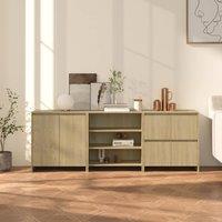 Berkfield Home 3 Piece Sideboard Sonoma Oak Engineered Wood in Beige