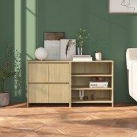 Berkfield Home 2 Piece Sideboard Sonoma Oak Engineered Wood in Beige