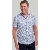 Double TWO Men's Slate Floral Short Sleeve Shirt in Grey | Size: 3XL
