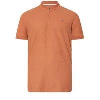 BadRhino Men's Waffle Texture Zip Polo Shirt in Orange | Size: 5-6XL