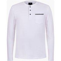 Enorsia Men's Textured Jersey Long Sleeve Henley T-Shirt in White | Size: Large