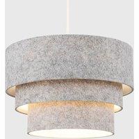 ValueLights Aztec Felt Three Tier Easy Fit Ceiling Pendant Lamp Shade with Bulb in Grey