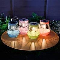 Marco Paul Pack of 4 Multicoloured Solar Powered Garden Lanterns 15cm