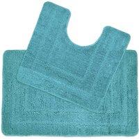 Allure Bath Fashions Two Piece Non-Slip Bath Mat & Pedestal Mat Set in Teal