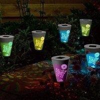 Marco Paul 6 Pack of Colour Changing Butterfly Silhouette Stake Lights 35cm