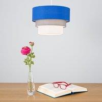 ValueLights Aztec Three Tier Easy Fit Fabric Ceiling Pendant Lamp Shade with Bulb in Blue
