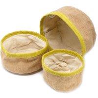 KDMD Set of 3 Natural Jute Baskets in Olive