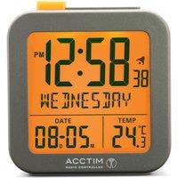 Acctim Invicta Digital Alarm Clock Radio Controlled Crescendo Alarm Date & Temperature Display in Grey