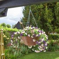 Marco Paul 12" Artificial Flower Hanging Basket - Petunias