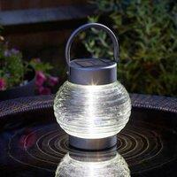 Marco Paul Silver Stainless Steel Round Solar Powered Lantern 17cm in Metallic Silver