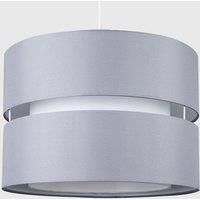 ValueLights Sophia Tier Large 35cm Drum Easy Fit Ceiling Light Lamp Shade & Bulb in Grey | Size: 14 inches