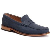 Base London Men's Garfield Penny Loafer in Navy | Size: 12