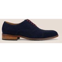 Oswin Hyde Men's Elise Oxford Suede Leather Shoes in Navy | Size: 7