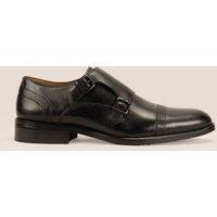 Oswin Hyde Men's Ernest Leather Monk Strap Shoes in Black | Size: 8