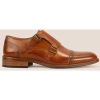 Oswin Hyde Men's Ernest Leather Monk Strap Shoes in Tan | Size: 10
