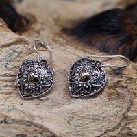 KDMD Women's Silver & Gold Earring - Mandala Hearts