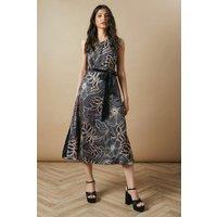Occasion Floral One Shoulder Satin Midaxi Dress