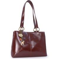 Bellstone Leather Shoulder Tote Bag With Three Compartments