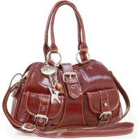 Catwalk Collection Handbags Women's Faith Leather Top Handle Bag With Detachable Crossbody Strap in Tan | Size: Medium