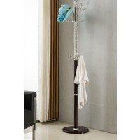 Modernique Sheer Metal & transparent Tube 185 cm High Coat Rack with Heavy Sturdy 38 cm Base in Brown