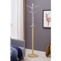 Modernique Sheer Metal & transparent Tube 185 cm High Coat Rack with Heavy Sturdy 38 cm Base in Cream