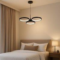 Harper Living 3 Ring LED Pendant Light 18W 1050lm Dimmable Black Adjustable 48cm