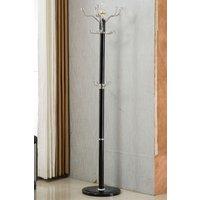 Modernique Metallo Metal & transparent Tube 185 cm High Coat Rack with Heavy Sturdy 38 cm Base in Black