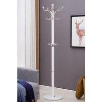 Modernique Metallo Metal & transparent Tube 185 cm High Coat Rack with Heavy Sturdy 38 cm Base in White