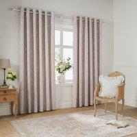 Wylder Bella Floral 100% Cotton Eyelet Curtain Pair in Natural | Size: 229 cm width x 183 cm drop