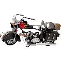 netfurniture Large Assembled Motorcycle Model | Vintage Motorbike Display Piece | Red Flame in Black