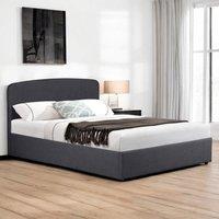 OAT Home Delamere Modern Low Headboard Upholstered Ottoman Storage Bed Frame in Charcoal | Size: King