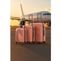 Neo 3 Piece Hard Shell Luggage Suitcase Set in Rose | Size: 3 Pack