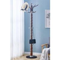 Modernique Vetro Thick Metal Tube Stand Tube Coat Rack with Heavy Sturday Marble Base in Brown