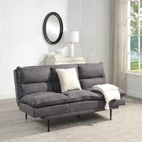OAT Home Sennen Cushion Padded Fabric 3 Seater Large Single Clic-Clac Sofa Bed in Charcoal