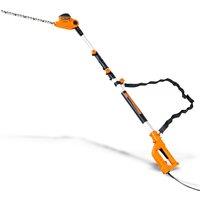 Superhandy Electric Pole Hedge Trimmer, Extends to 2.7m - 550W Long Reach Cutter w/ 51cm Dual-Action Blade, 4-Position Adjustable Head, 16mm Cutting