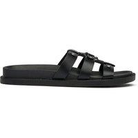SOLESISTER Women's Honey Footbed Sandals in Black | Size: 5