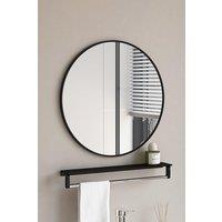 H&O Direct 50cm Nordic Round Framed Wall Hanging Mirror in Black