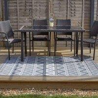 Marco Paul 210cm x 150cm Outdoor Alfresco Rug - Aztec Slate in Grey | Size: 150 cm x 210 cm