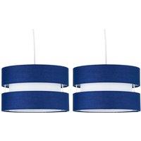 First Choice Lighting Set of 2 Benni - Navy Blue 26cm Pendant Shades