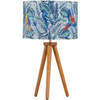 First Choice Lighting Voyage - Dark Oak Table Lamp or Bedside Light with Parrot Velvet Shade in Brown