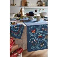 Ulster Weavers '12 Days of Christmas' Festive Print 100% Cotton Table Runner in Green
