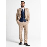 V2 Classic Men's Charlie - Cream Jacket With Navy Waistcoat | Size: 36R