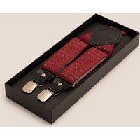Oswin Hyde Men's Square & Compasses Clip On Braces in Red